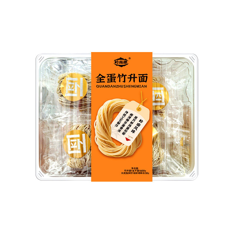 岭南趣全蛋竹升面碱水面细面条