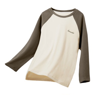 26年初高中生女童长袖T恤插肩袖儿童锁温保暖德绒秋冬男童打底衫