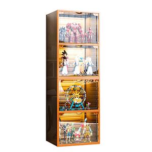 手办乐高收纳盒仿亚克力玩具盲盒透明架防尘积木摆件家用展示柜子