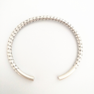 足银999做旧哑光心经手镯女