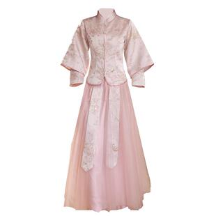 伴娘服租赁中式2026新款夏高级感缎面小众显瘦姐妹团表演礼服出租