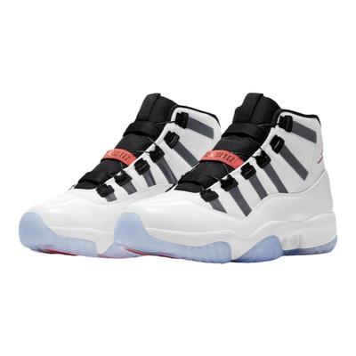 AJ11黑白红自动系带篮球鞋