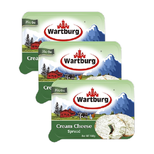 沃特堡蒜香味贝果涂抹奶油奶酪150gx3盒原制芝士即食cheese干酪