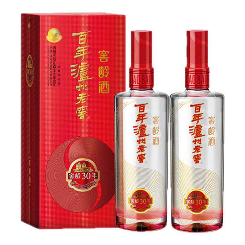泸州老窖浓香型 百年窖龄酒 窖龄30年浓香型白酒 52度500ml*2瓶