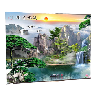 风景山水画墨卷帘窗帘客厅书房办公室卧室卷拉式公司单位全遮光帘