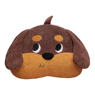 可爱卡通小狗毛绒床头靠垫加大加厚腊肠狗腰靠枕头人体工学大靠背