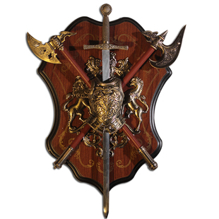 古罗马盾剑壁饰墙饰仿古盾牌配剑墙壁盔甲装饰品KTV酒吧壁挂