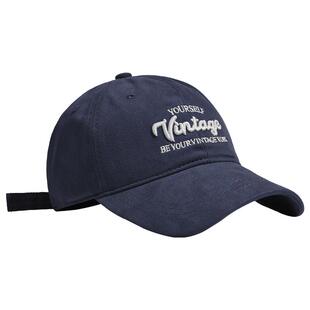 韩版棒球帽男2026新款春秋字母刺绣帽子深顶加宽帽檐鸭舌帽显脸小