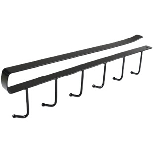 宿舍收纳挂架连排挂钩免钉无痕桌下衣柜铁艺壁橱隔板发夹整理神器