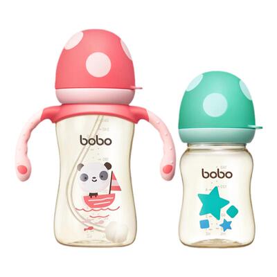 boboppsu防胀气1岁带手柄吸管