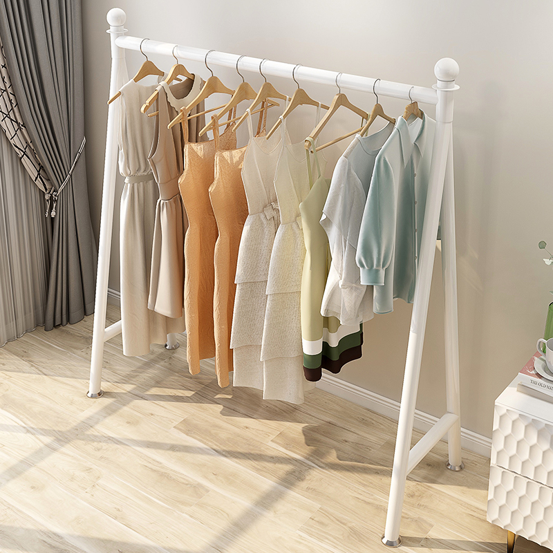 金色晾衣架落地式折叠卧室内外阳台家用凉晒伸缩挂衣杆宿舍小型架