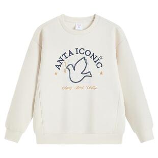 安踏儿童卫衣男童针织套头衫2026年春季新款中大童圆领卫衣