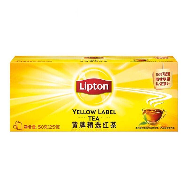 立顿茶包红茶奶茶黄牌精选红茶