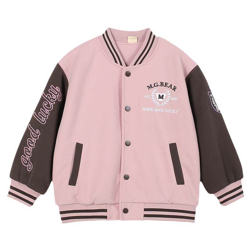 双层女童外套纯棉内里棒球服秋冬