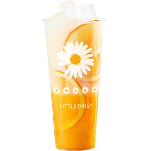 奶茶杯注塑U型一次性带盖90口径网红磨砂500ml饮品商用胖胖杯定制