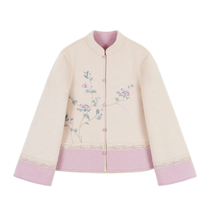 冯(CHAOMEI【玉娇娥】国风新中式双面可穿刺绣100羊毛双面呢套装