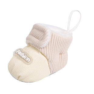 婧麒婴儿鞋秋冬款加绒男女宝宝鞋0-1岁保暖不掉跟软底学步袜鞋子