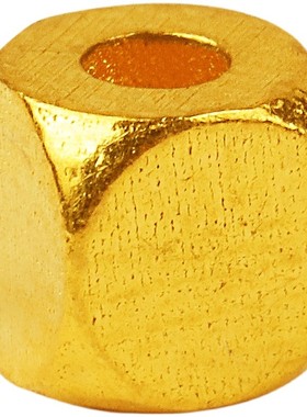 迷你正方形立体切面手链隔珠足金