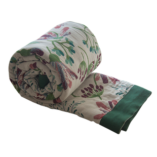 田园风a类纯棉盖毯单双人双面亲肤纱布床单床盖不皱毛巾被外贸毯