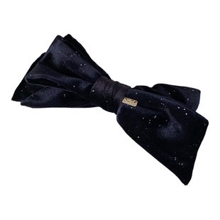 丝绒满天星~發家韩国秋冬大号黑色蝴蝶结香蕉夹发夹马尾夹竖发饰