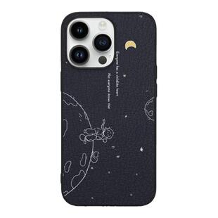 里面LM|小王子真皮彩绘手机壳适用iPhone17proMax华为p80pro卡通玫瑰星球童话个性创意定制真皮艺术保护壳