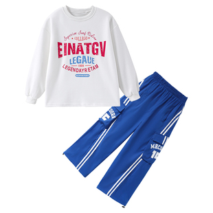 儿童街舞潮服运动会服装男童宽松嘻哈hiphop套装女童爵士舞演出服