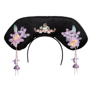 古风满族造型成人发箍格格旗头汉服发饰古装假发包清朝宫廷风头饰