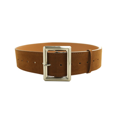 纯色绒面韩系高级感宽腰带