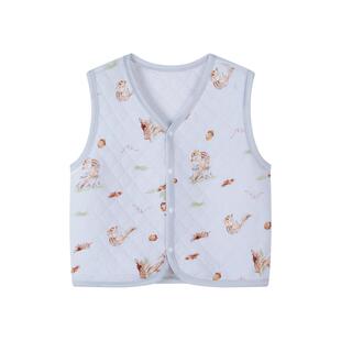 ibaby×outlast太空舱恒温空气层儿童马甲菱形格印花上衣7A抑菌