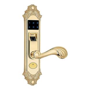 欧式金色复古指纹锁法式密码锁木门家用卧室内办公室奶油风智能锁