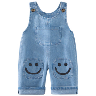 婴儿牛仔背带裤儿童裤子宝宝春装外出男童女童衣服春秋新款牛仔裤