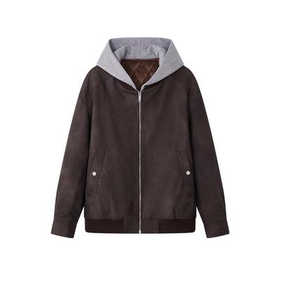 USHI悠时 秋冬美式仿皮夹克复古休闲机车防风皮衣2025新款外套男