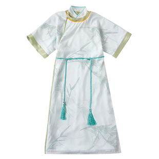 男童汉服唐装国学服圆领袍儿童少爷书生唐朝李白诗朗诵演出服春秋