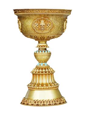 慧宝灯座黄铜寺院佛堂桌面摆件