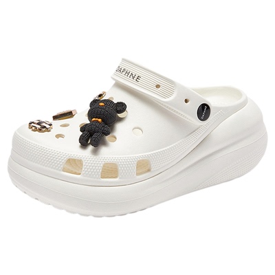 达芙妮厚底洞洞鞋女款两穿凉拖鞋