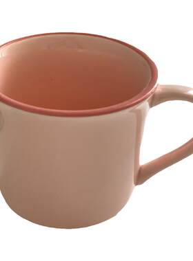 安木良品粉红咖啡杯纯色陶瓷可爱