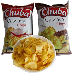 印尼原装进口 Chuba烧烤味/香辣味Cassava木薯片140g/袋零食薯片