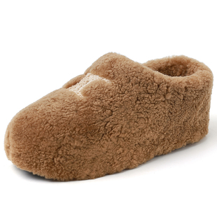 顶版~凯旋门厚底毛毛拖2023新款羊羔毛女外穿半拖包头穆勒毛毛鞋