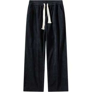 迈特优灯芯绒裤子男款春秋季加绒宽松直筒运动卫裤休闲长裤潮