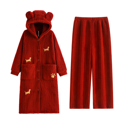 【商场同款】悦内女士法兰绒袍套