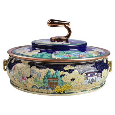 隆顺铜艺珐琅纯紫铜电磁炉铜火锅