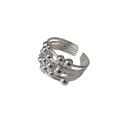 不规则圆珠戒指开口极简高级饰品