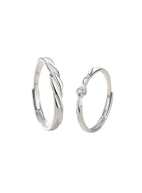 桔梗花对戒纯银小众情侣