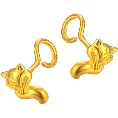 赛菲尔黄金999.9耳钉光面女款