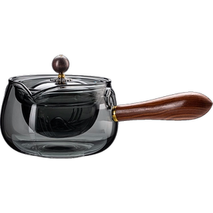 侧把茶壶泡茶家用耐高温单壶小青柑闷泡玻璃逍遥壶功夫茶具煮茶炉