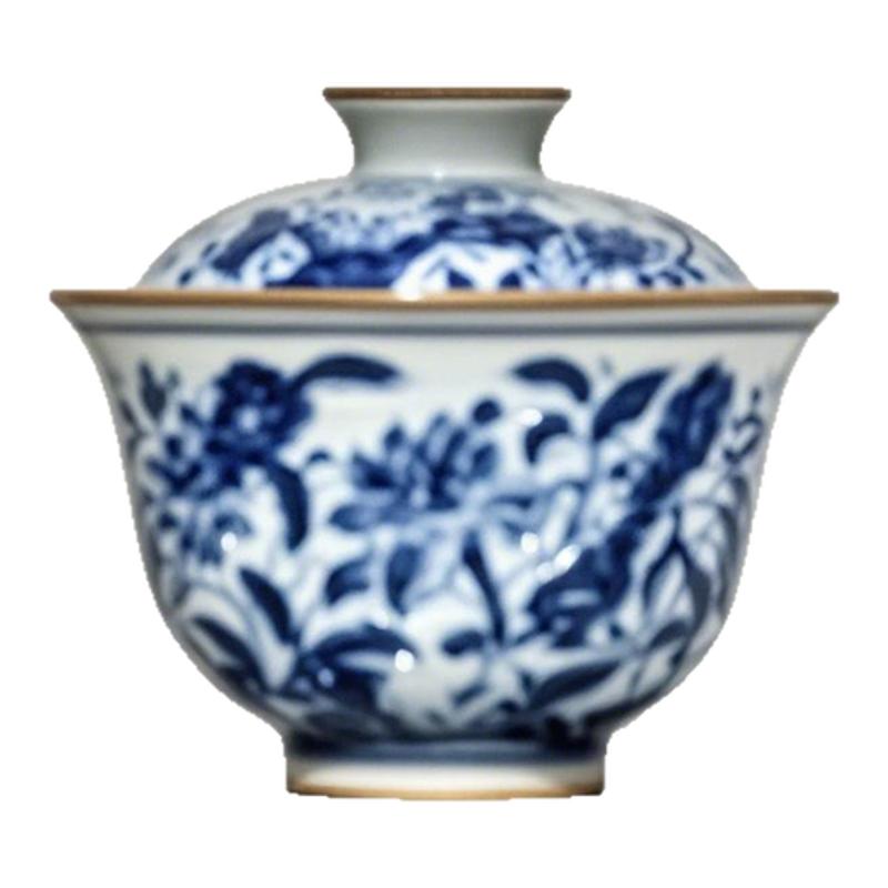 熙物堂汝窑柴窑青花鸡心杯