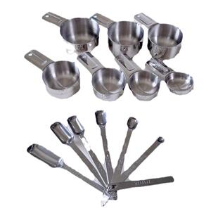 出口欧美 304不锈钢咖啡量勺量匙 烘焙量杯套装计量勺盐勺调味勺