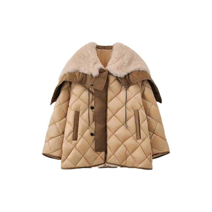 【弓ECHO】天使之翼系列西班牙绵羊绒90白鹅绒羽绒服皮毛一体外套