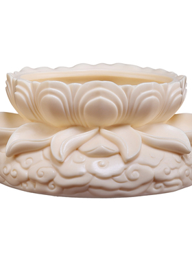 陶瓷莲花香炉供香碗佛前佛具用品