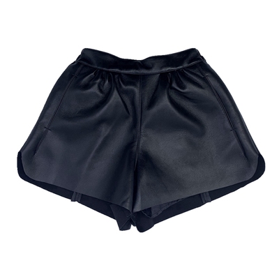 欧洲站绵羊皮高腰显瘦短裤